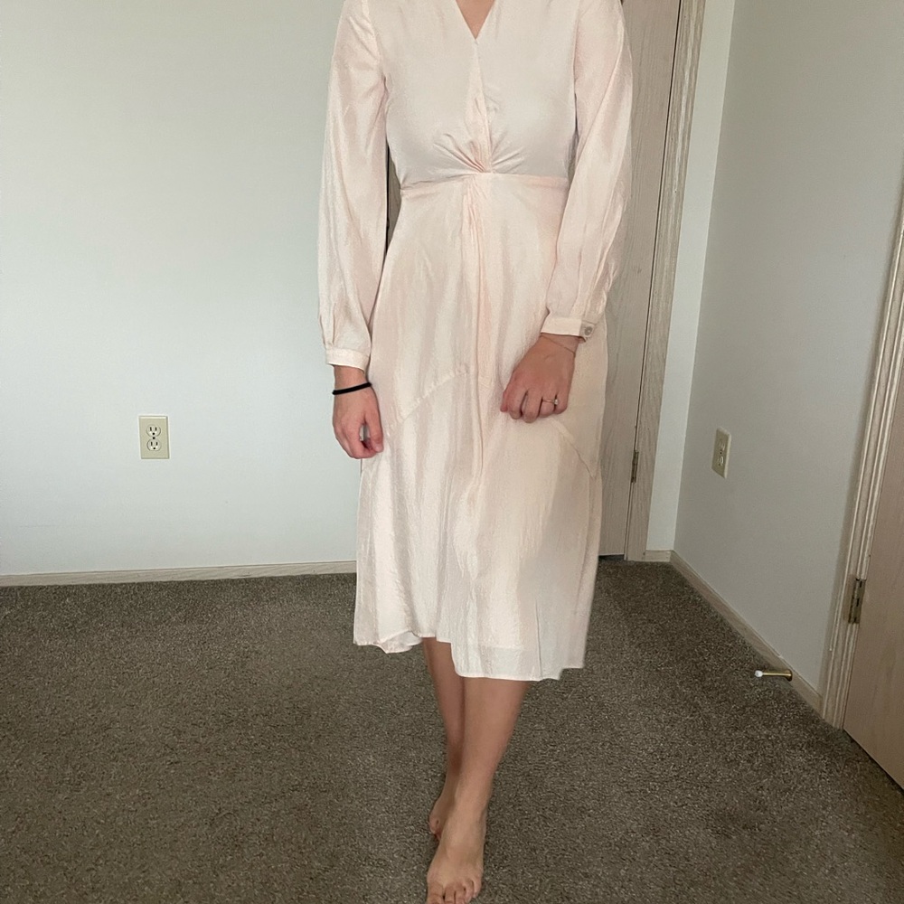 Vince Soft Pink Long Sleeve Dress